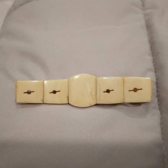 VINTAGE BONE TILE BRACELET TRIBAL BOHEMIAN - Picture 3 of 3